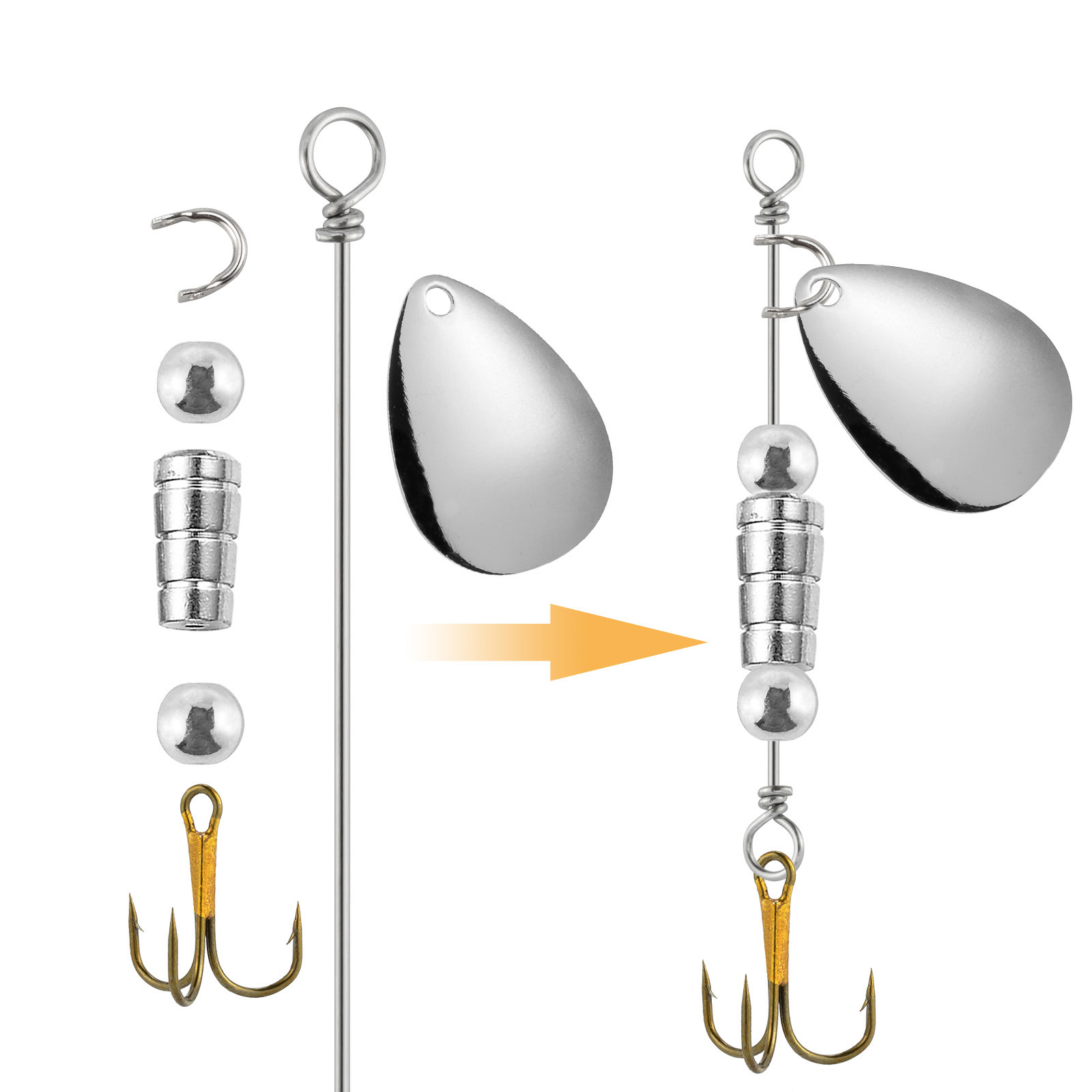 90Pcs Kawat Shaft Spinnerbait, - Fishing Lure Spinner ulasan dan harga